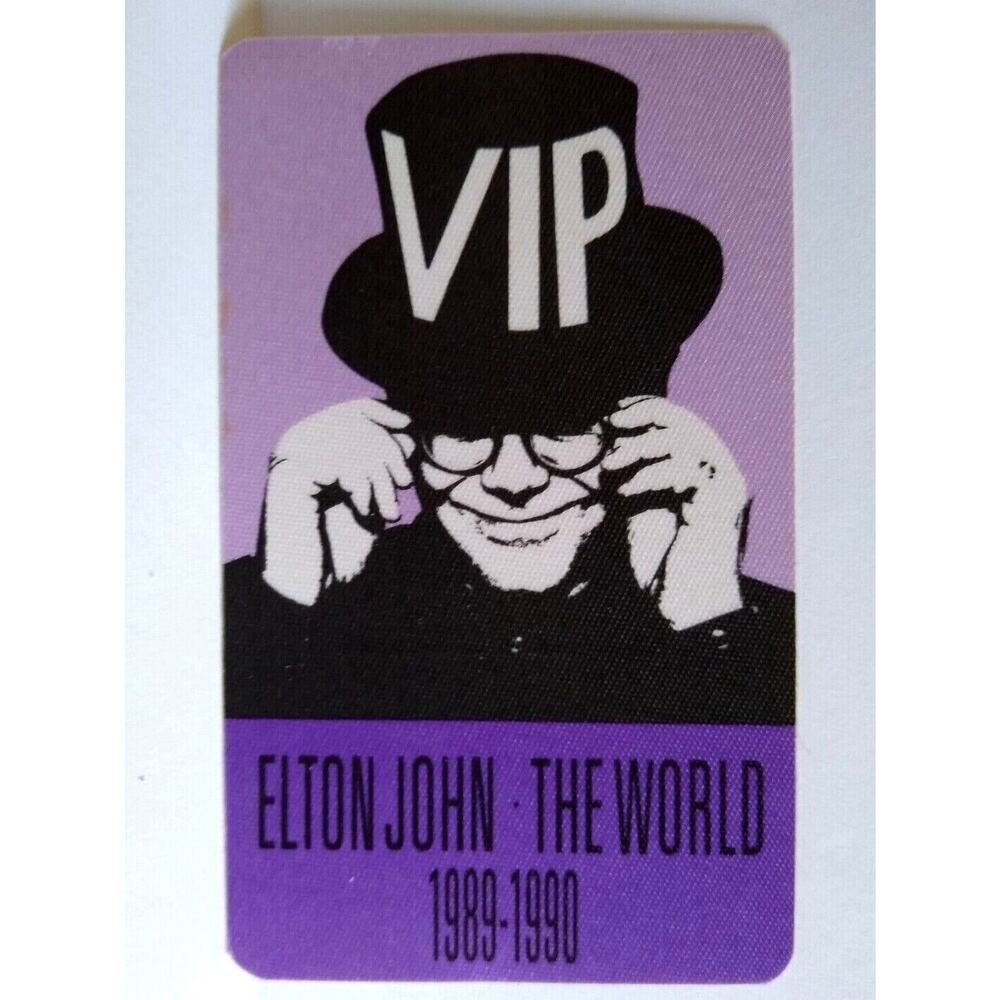Elton John Backstage Pass Original Vintage 1989 - 1990 The World Tour Purple VIP